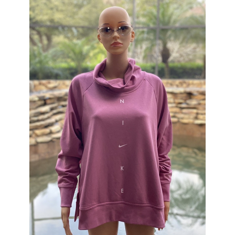 Nike Dri-FIT Women's Funnel-Neck Sweatshirt Large - Pink Activewear New